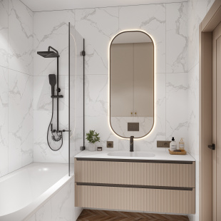 Керамогранит Buono Ceramica Marble Attiko Statuario Glossy Carving арт. MVL4415GC (60x120) карвинг